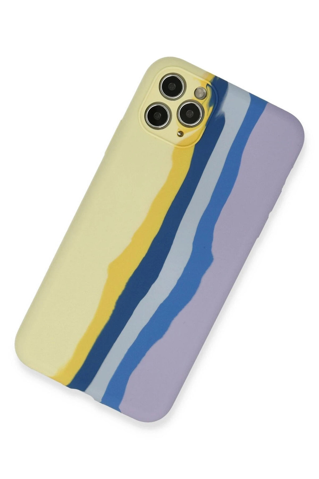 Mey İthalat® iPhone 11 Pro Kılıf Ebruli Lansman Silikon - Sarı-Lila