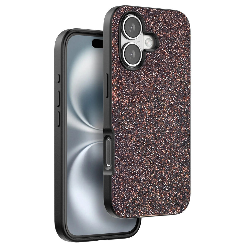 Mey İthalat® iPhone 16 Plus Bright Simli Kapak - Derin Mor
