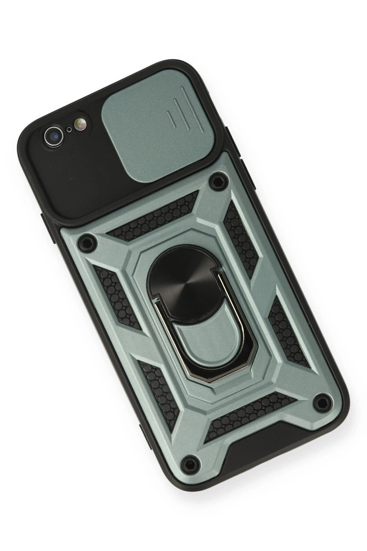 Mey İthalat® iPhone 6 Kılıf Pars Lens Yüzüklü Silikon - Yeşil