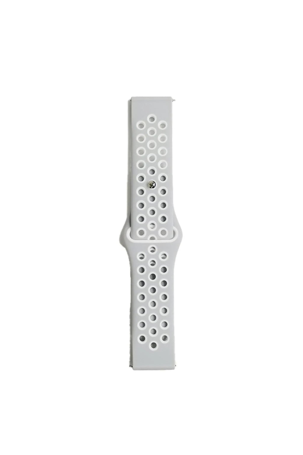 Mey İthalat® Watch 20mm Spor Delikli Kordon - Gri-Beyaz