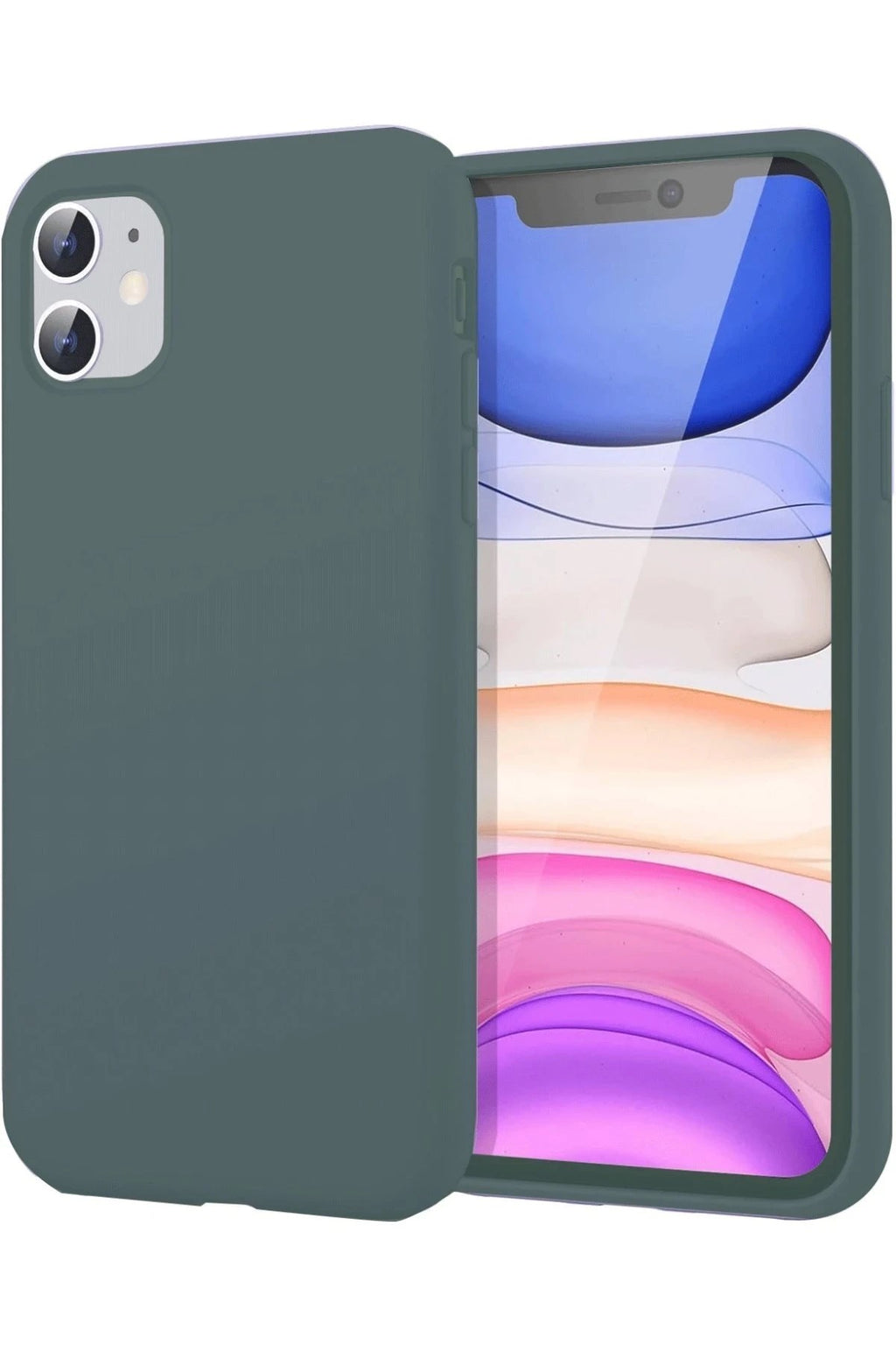 Mey İthalat® iPhone 11 Kılıf First Silikon - Koyu Yeşil