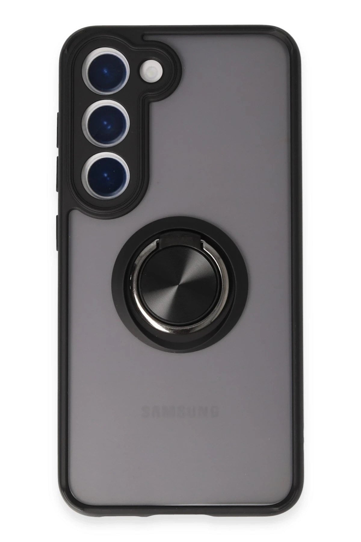 Mey İthalat® Samsung Galaxy S23 Kılıf Montreal Yüzüklü Silikon Kapak - Siyah