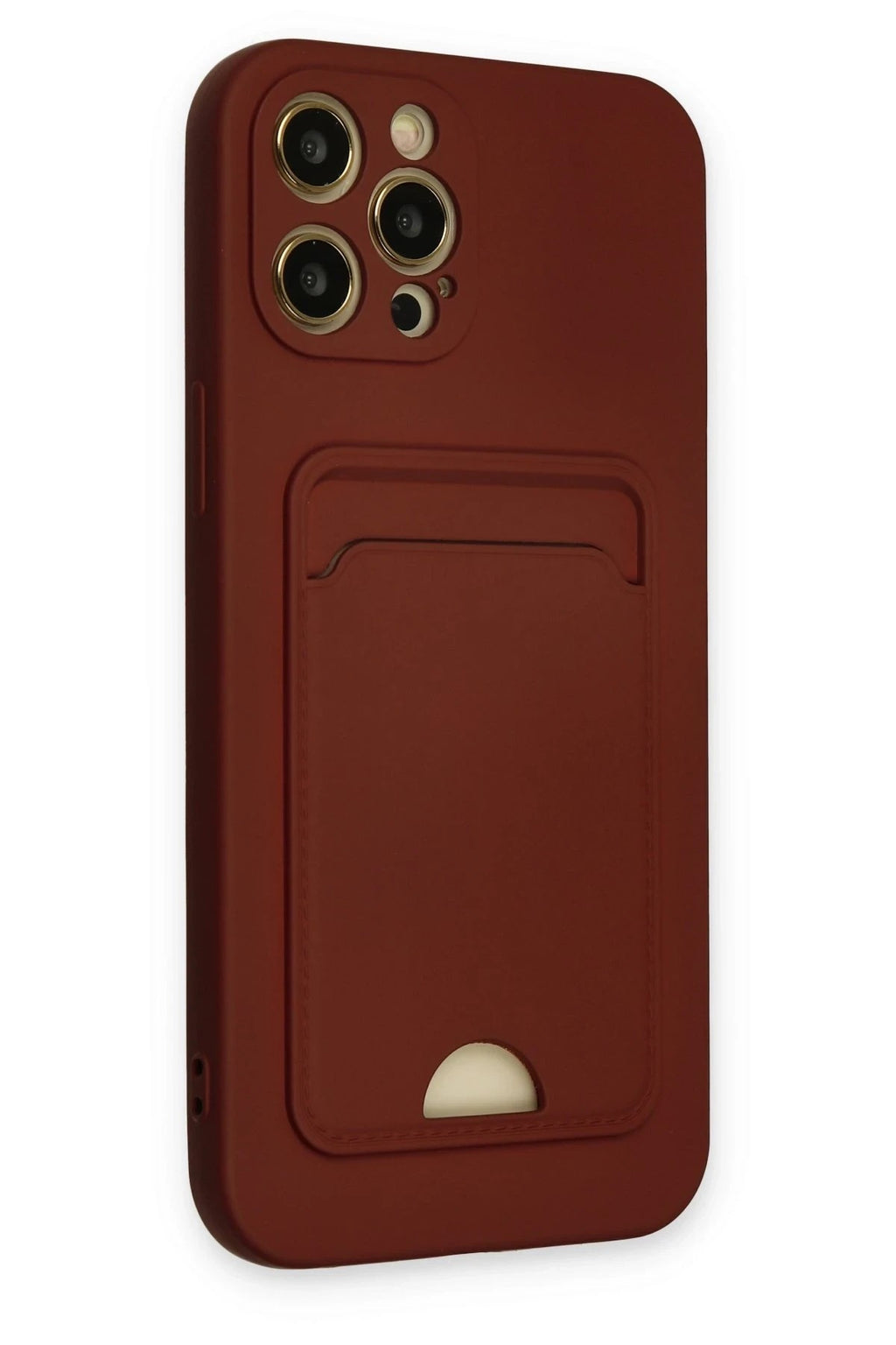 Mey İthalat® iPhone 12 Pro Max Kılıf Kelvin Kartvizitli Silikon - Bordo