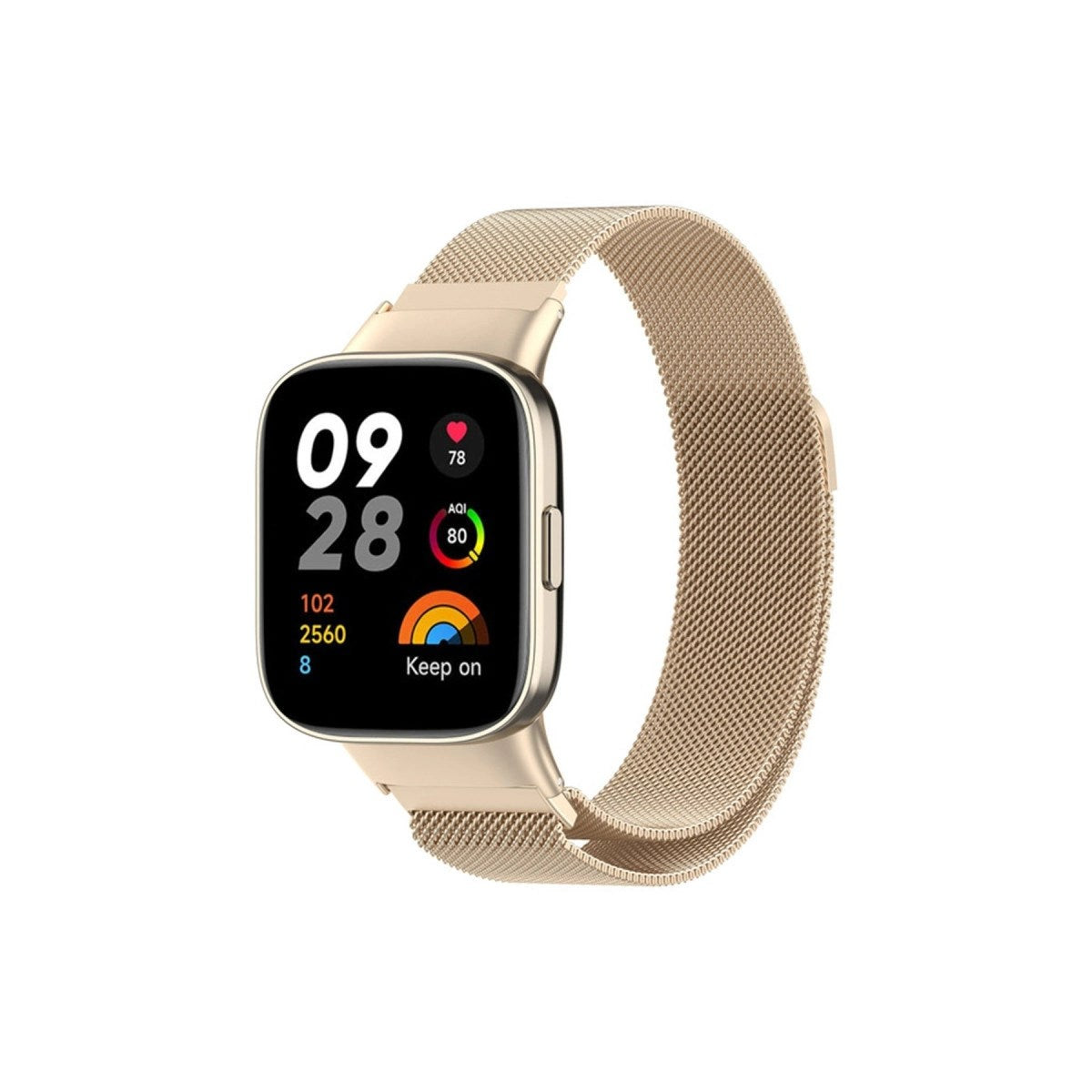 Mey İthalat® Redmi Watch 3 Metal Mıknatıslı Kordon - Metalik Gold