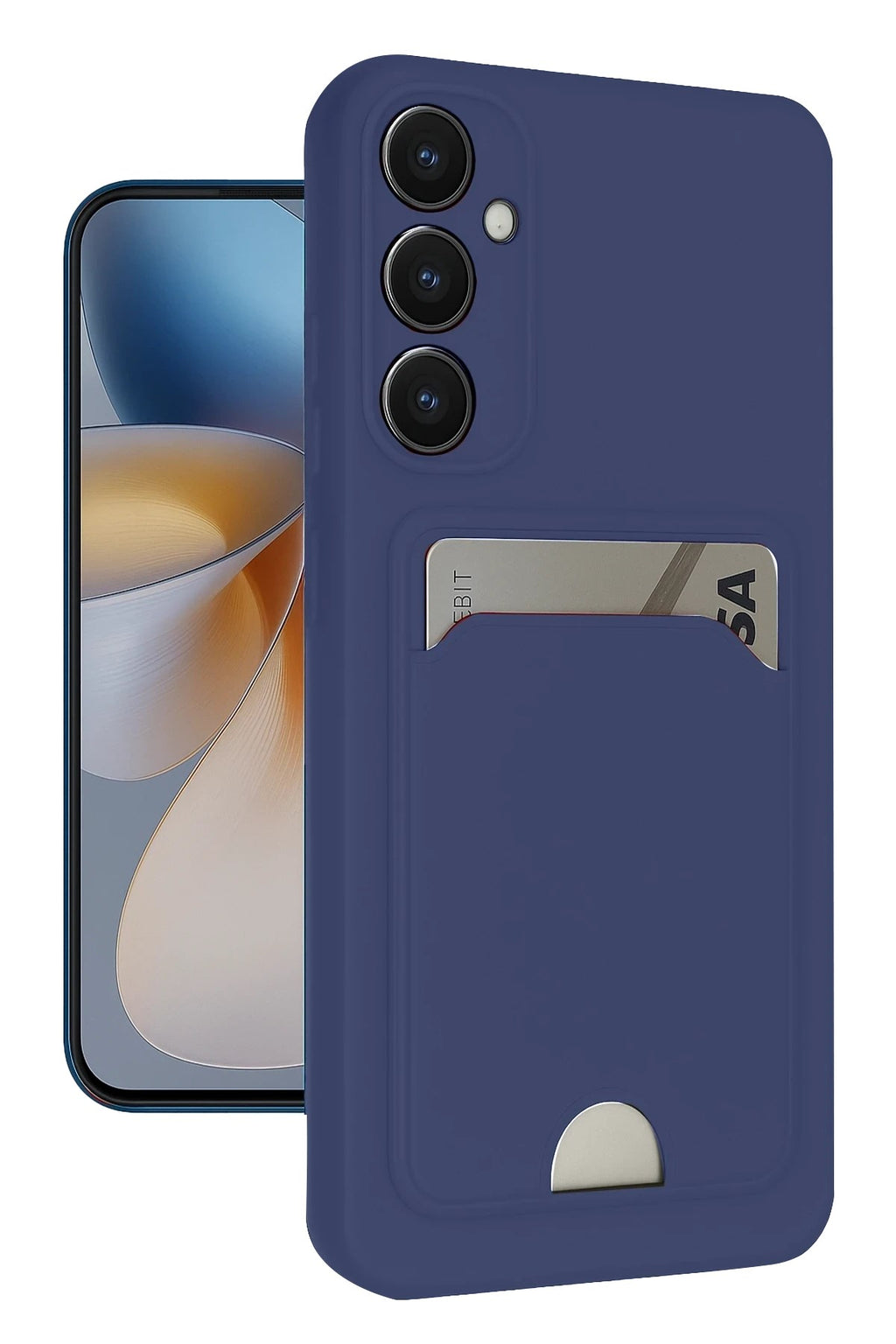 Mey İthalat® Samsung Galaxy S24 FE Kılıf Kelvin Kartvizitli Silikon - Lacivert