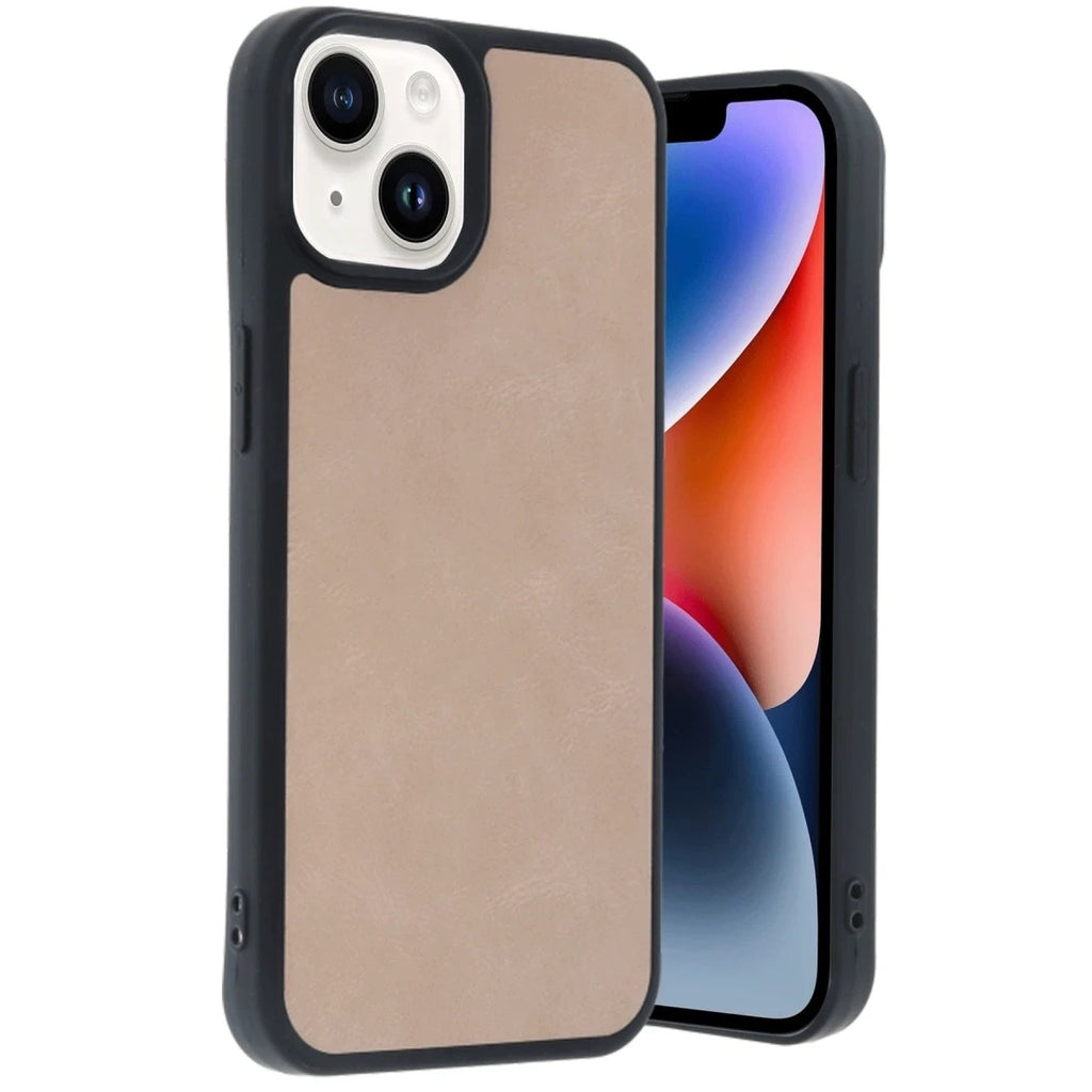 Mey İthalat® iPhone 14 Kılıf Aras Deri Kapak - Pudra