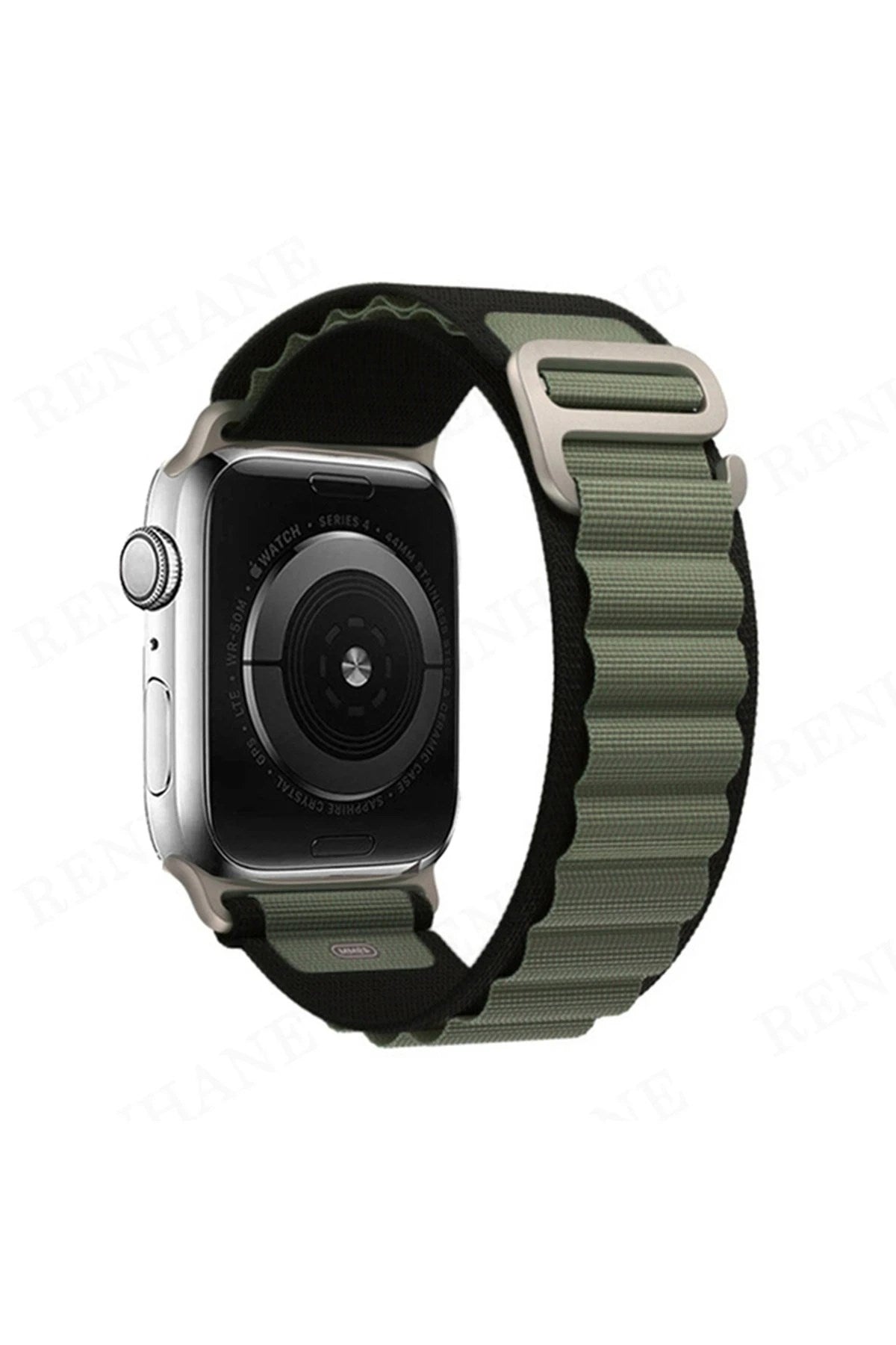 Mey İthalat® Watch 42mm Mountain Kordon - Siyah-Yeşil