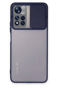 Mey İthalat® Redmi Note 11T Kılıf Palm Buzlu Kamera Sürgülü Silikon - Lacivert