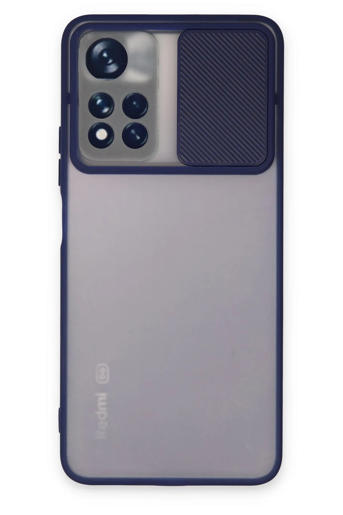 Mey İthalat® Redmi Note 11T Kılıf Palm Buzlu Kamera Sürgülü Silikon - Lacivert