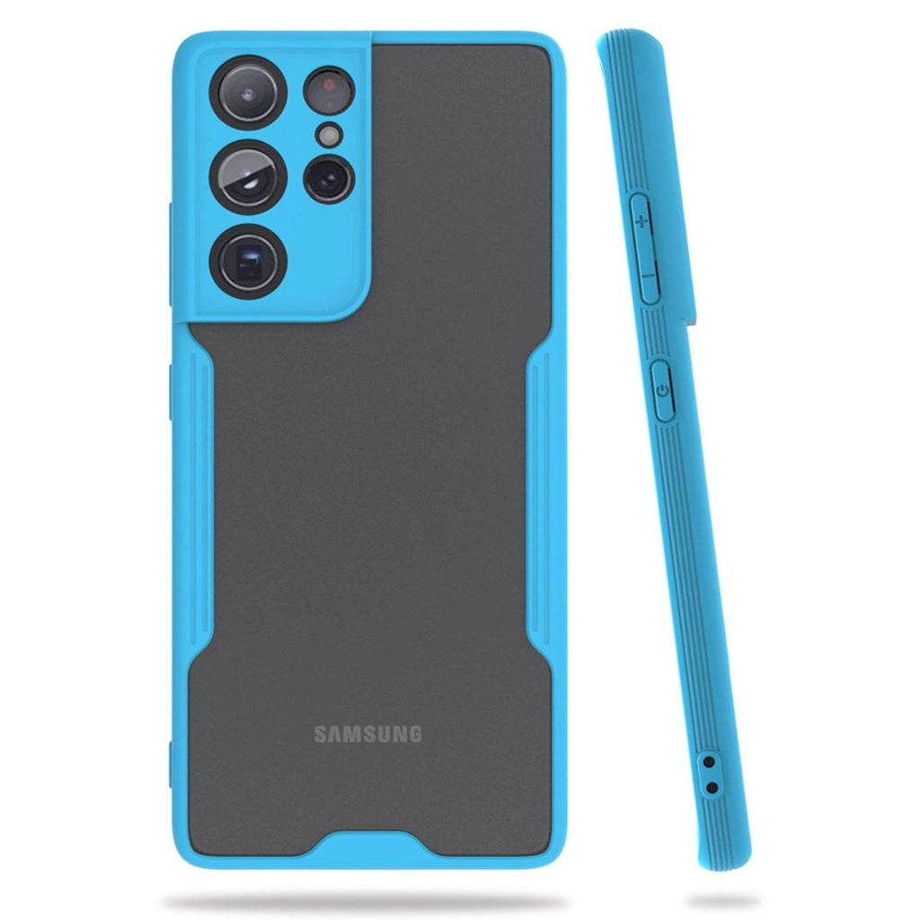 Mey İthalat® Samsung Galaxy S21 Ultra Kılıf Platin Silikon - Mavi