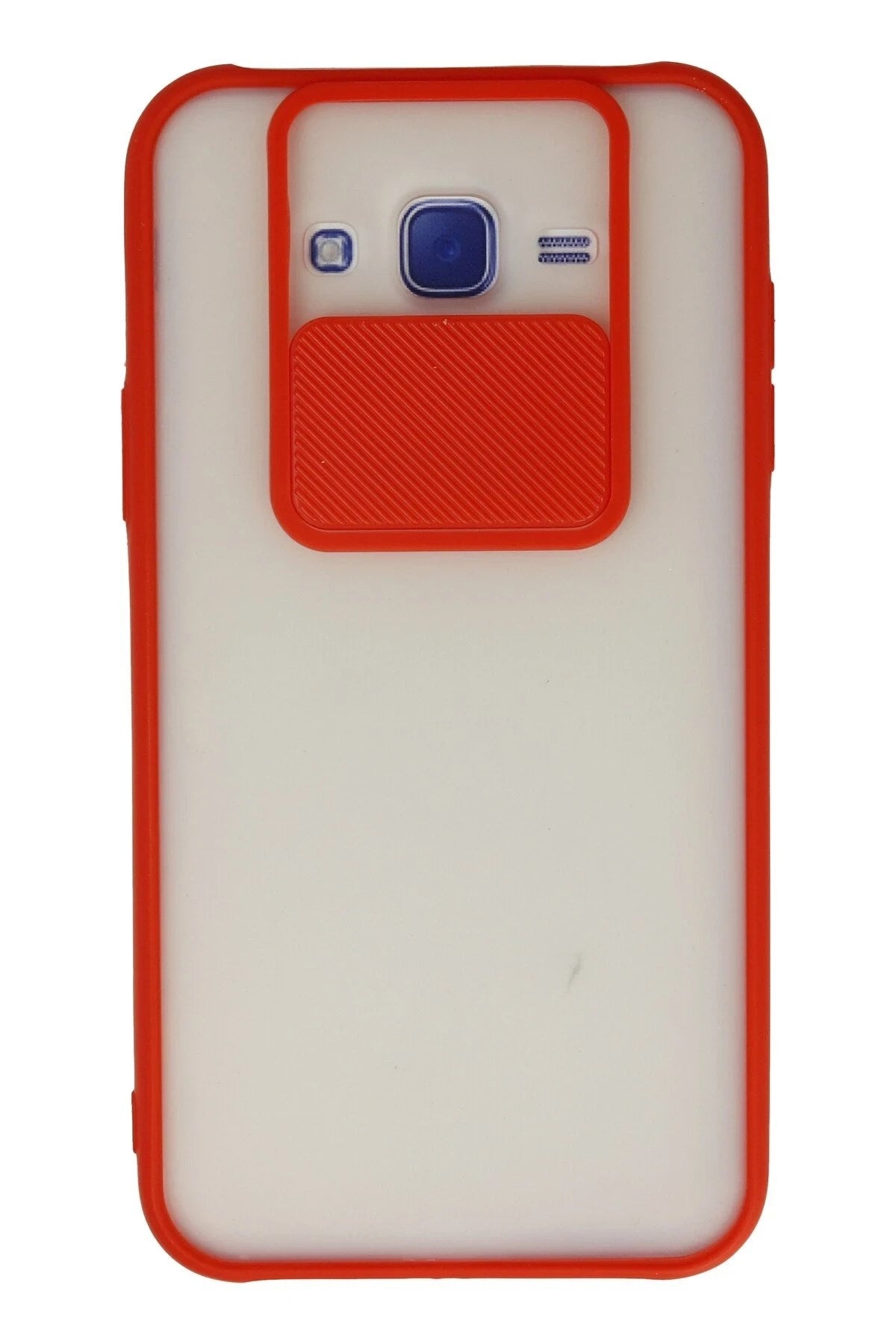 Mey İthalat® Samsung Galaxy J7 Kılıf Palm Buzlu Kamera Sürgülü Silikon - Kırmızı