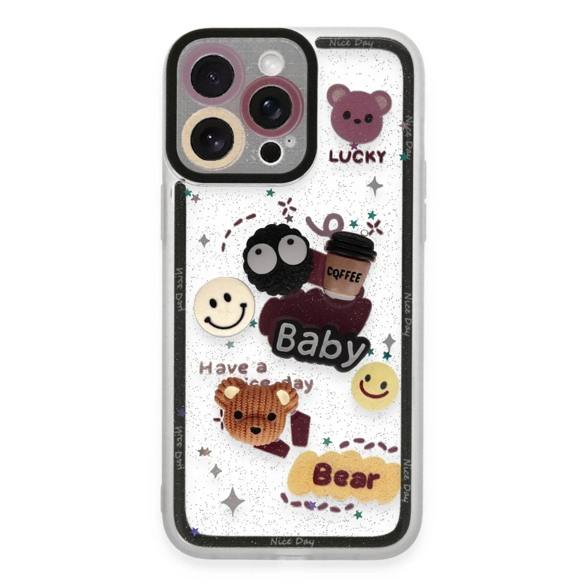 Mey İthalat® iPhone 14 Pro Kılıf Sweet Desenli Silikon Kapak - Sarı