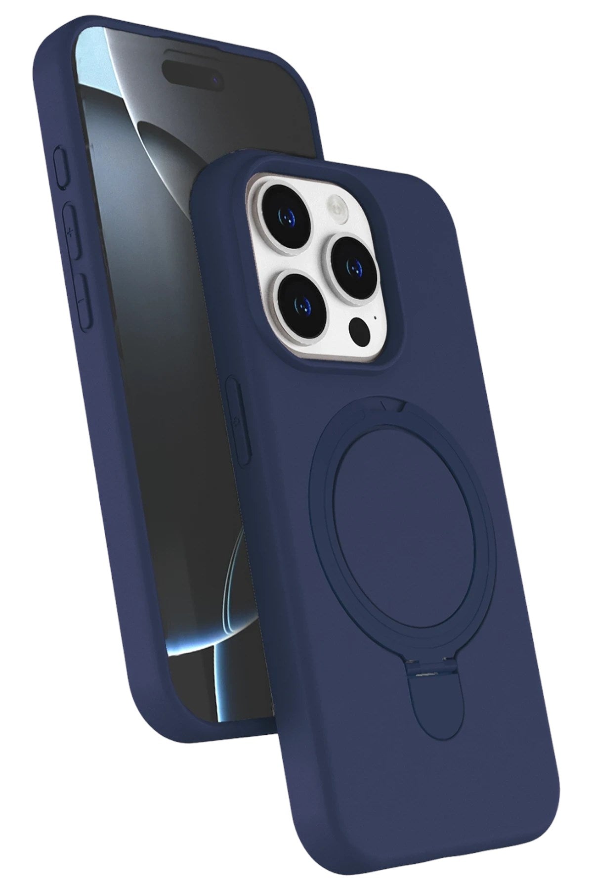 Mey İthalat® iPhone 14 Pro Max Regal Magsafe Standlı Kapak - Lacivert