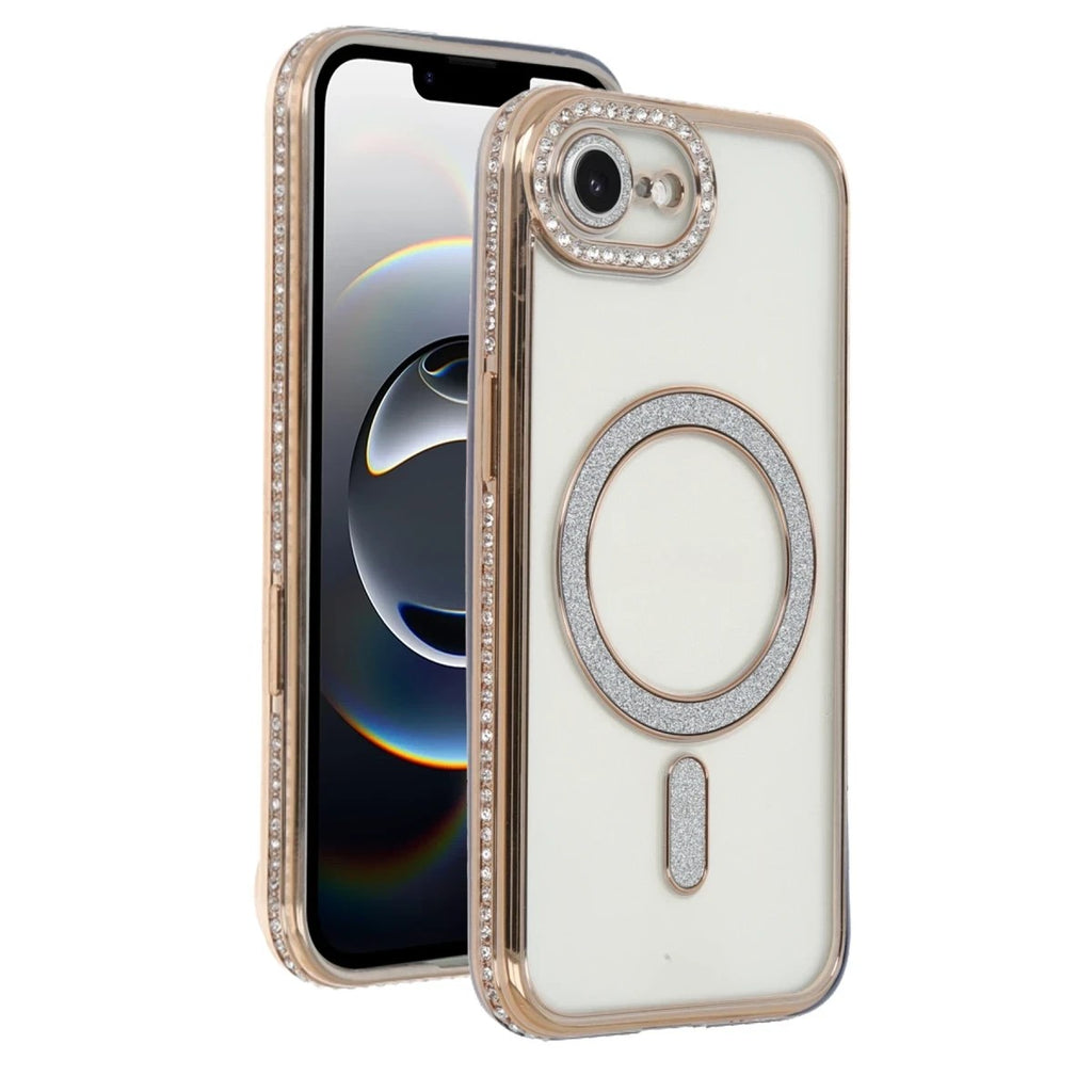 Mey İthalat® iPhone 16E Joke Simli Magneticsafe Kılıf - Gold