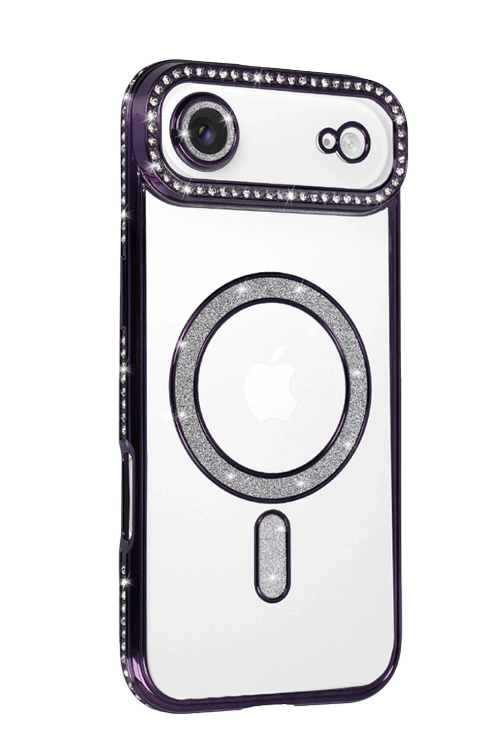 Mey İthalat® iPhone 17 Air Joke Simli Magneticsafe Kılıf - Derin Mor