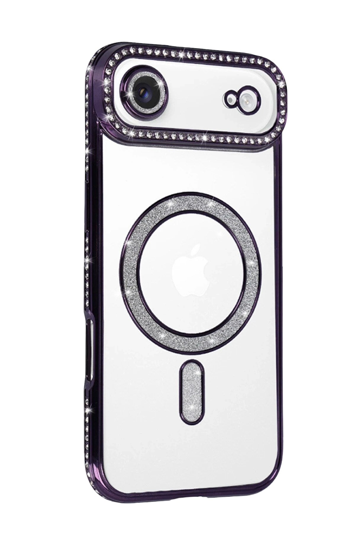 Mey İthalat® iPhone 17 Air Joke Simli Magneticsafe Kılıf - Derin Mor