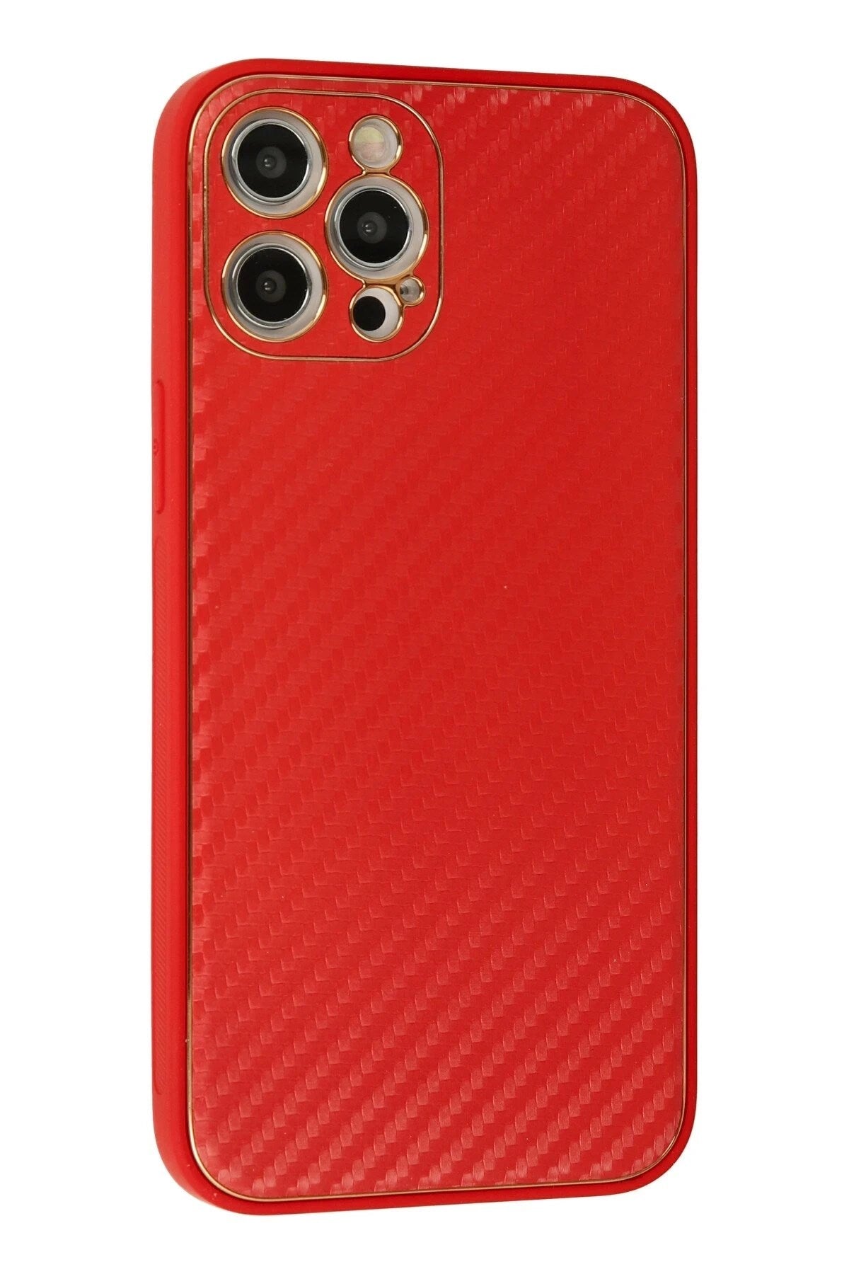 Mey İthalat® iPhone 12 Pro Max Kılıf Coco Karbon Silikon - Kırmızı