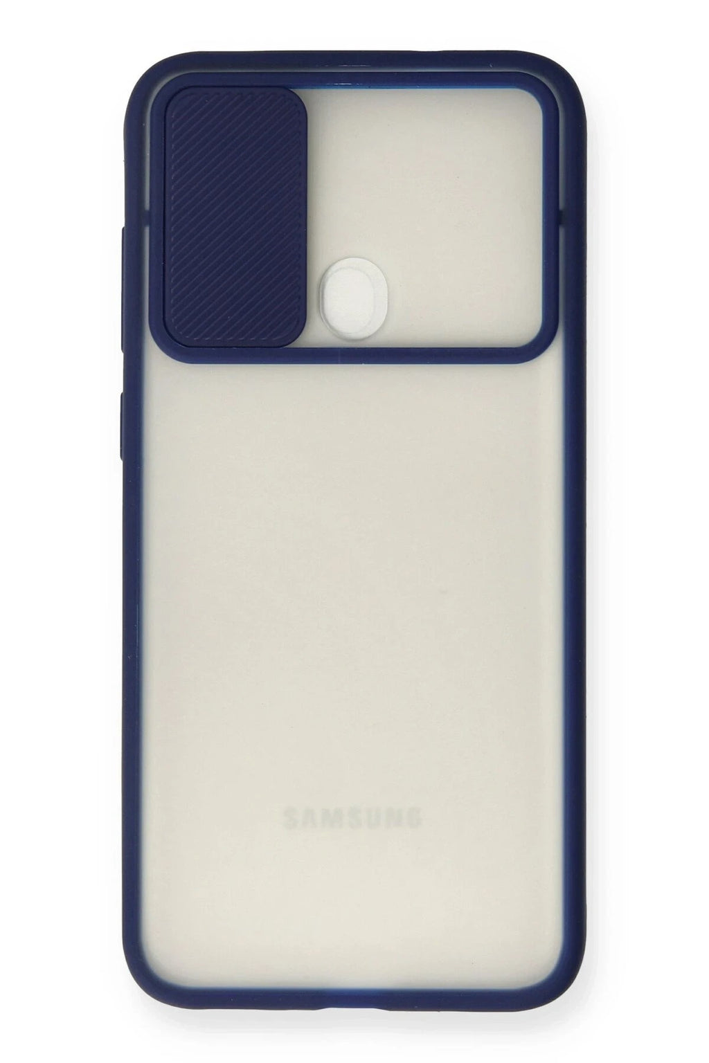 Mey İthalat® Samsung Galaxy A11 Kılıf Palm Buzlu Kamera Sürgülü Silikon - Lacivert