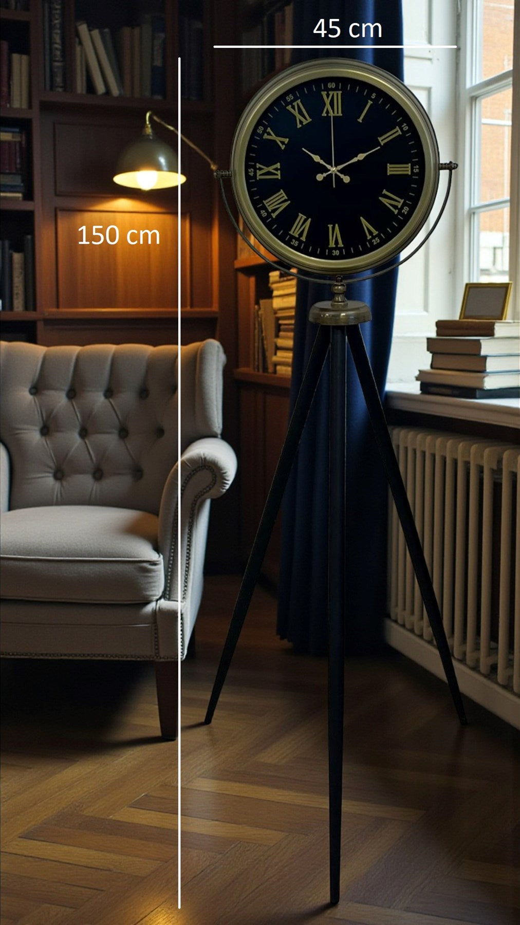 Vintage Roma Rakamlı Modern Tripod Ayaklı Saat