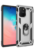 Mey İthalat® Samsung Galaxy A91 / S10 Lite Kılıf Sofya Yüzüklü Silikon Kapak - Gümüş