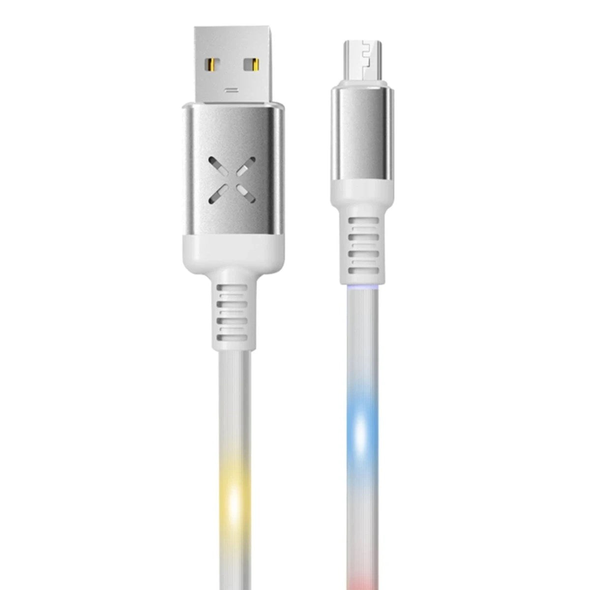Mey İthalat® DC09 Ses Duyarlı Işıklı Micro USB Kablo 1M 2A - Beyaz