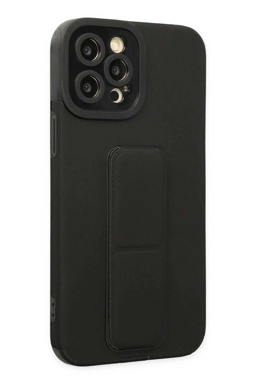 Mey İthalat® iPhone 12 Pro Max Kılıf Mega Standlı Silikon - Siyah
