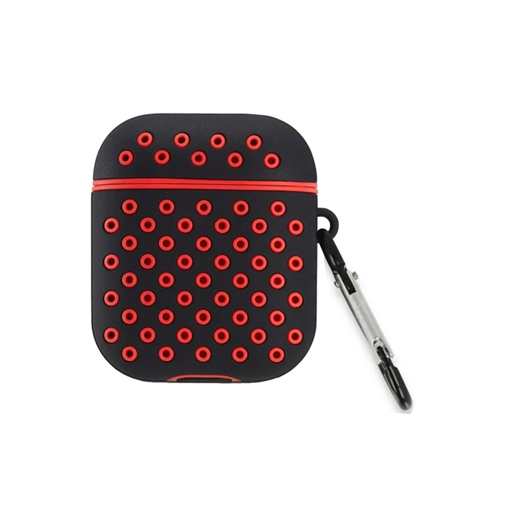 Mey İthalat® Airpods 2 (2.nesil) Spor Delikli Kılıf - Siyah-Kırmızı