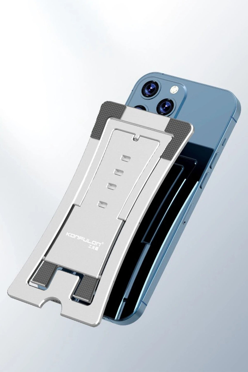 Mey İthalat® CM23 Ayarlanabilir Katlanabilir Masaüstü Telefon Tutucu - Gümüş