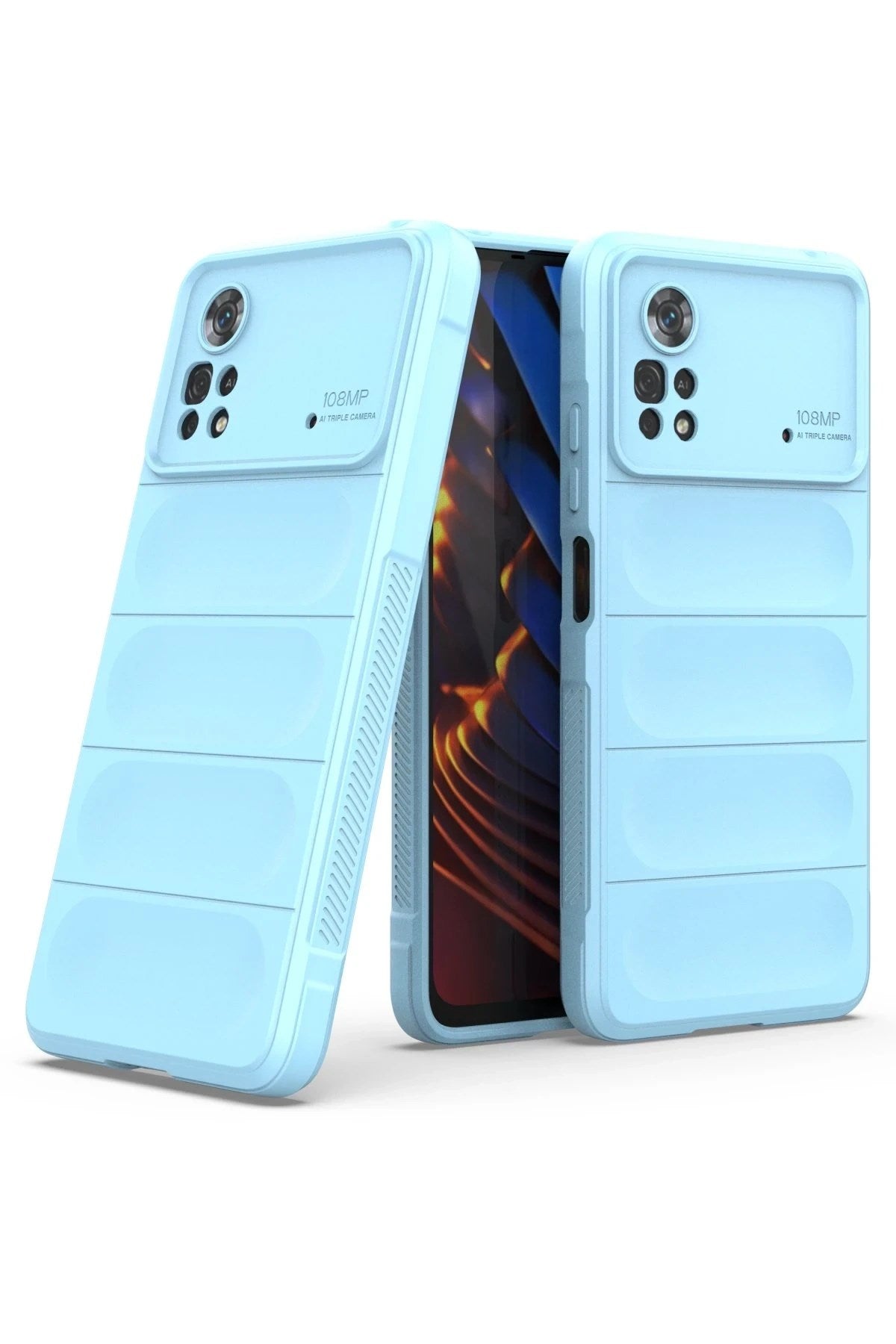 Mey İthalat® Poco X4 Pro 5G Kılıf Optimum Silikon - Sky Blue