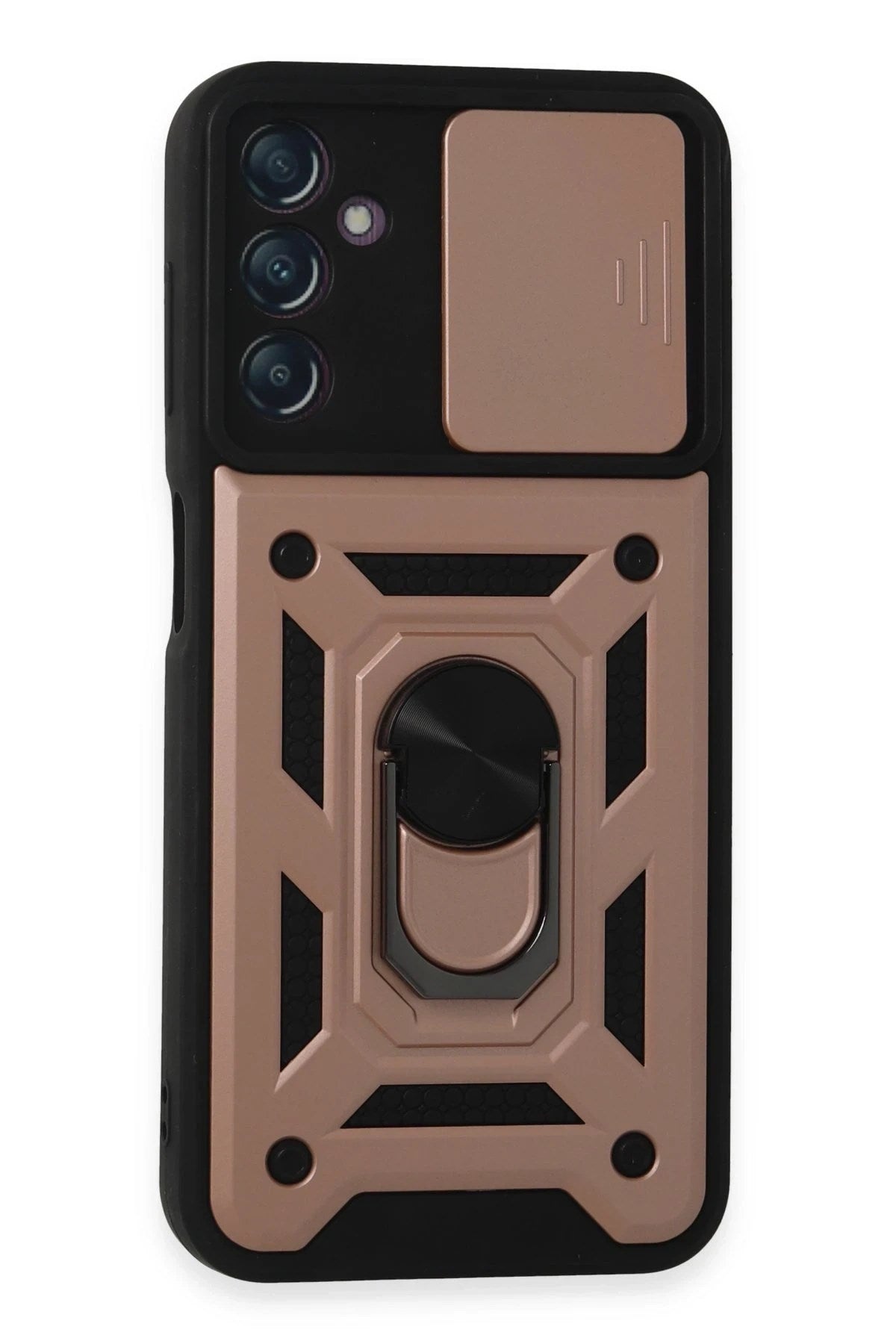 Mey İthalat® Samsung Galaxy A14 4G Kılıf Pars Lens Yüzüklü Silikon - Rose Gold