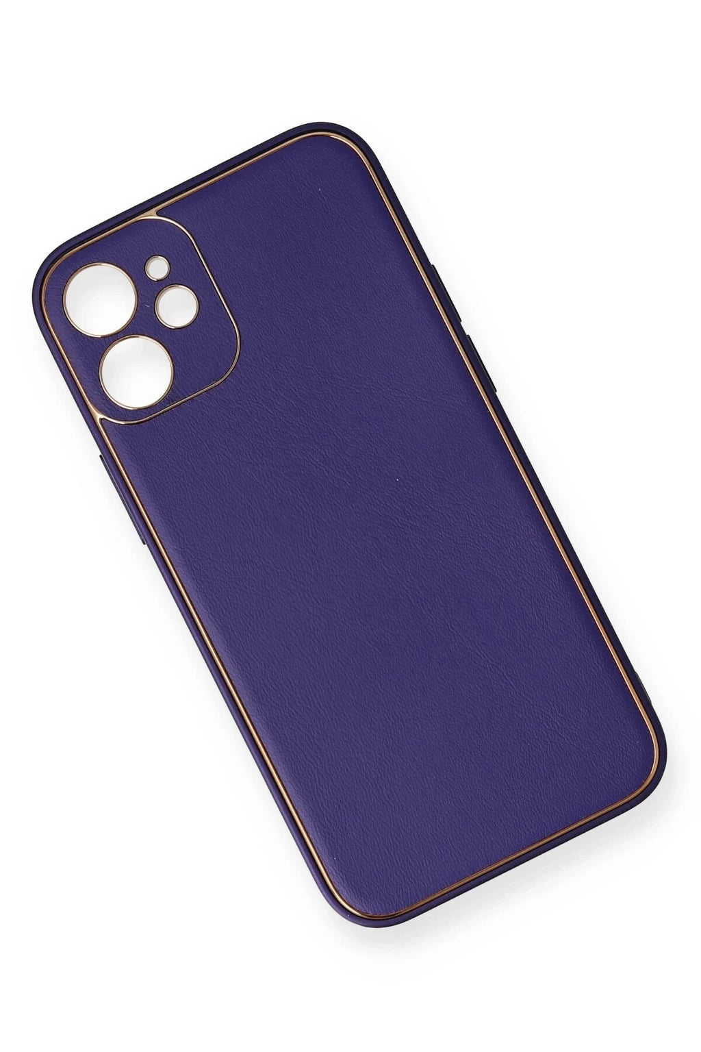 Mey İthalat® iPhone 12 Mini Kılıf Coco Deri Silikon Kapak - Mor
