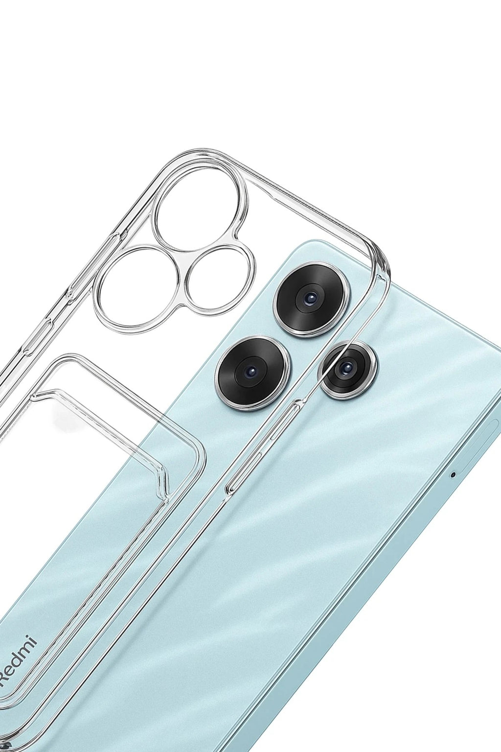Mey İthalat® Redmi 13 4G Kılıf Kart Şeffaf Silikon - Şeffaf
