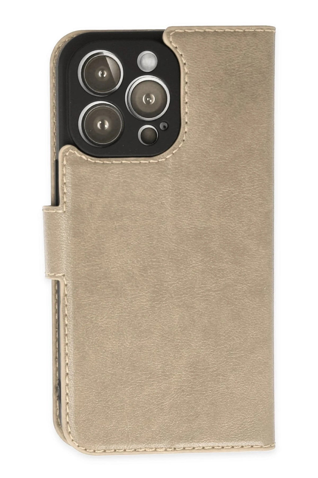 Mey İthalat® iPhone 14 Pro Kılıf Trend S Plus Kapaklı Kılıf - Gold
