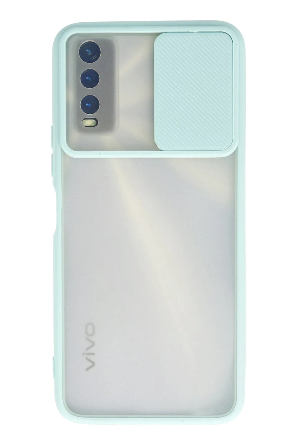 Mey İthalat® Vivo Y11S Kılıf Palm Buzlu Kamera Sürgülü Silikon - Turkuaz