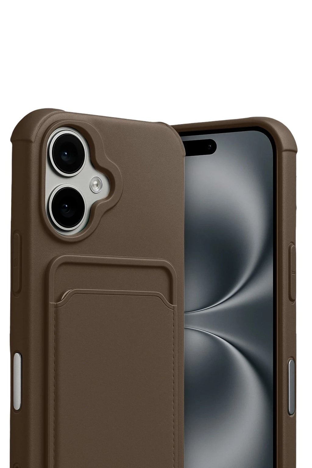 Mey İthalat® iPhone 17 Kelvin Kartvizitli Silikon - Kahverengi