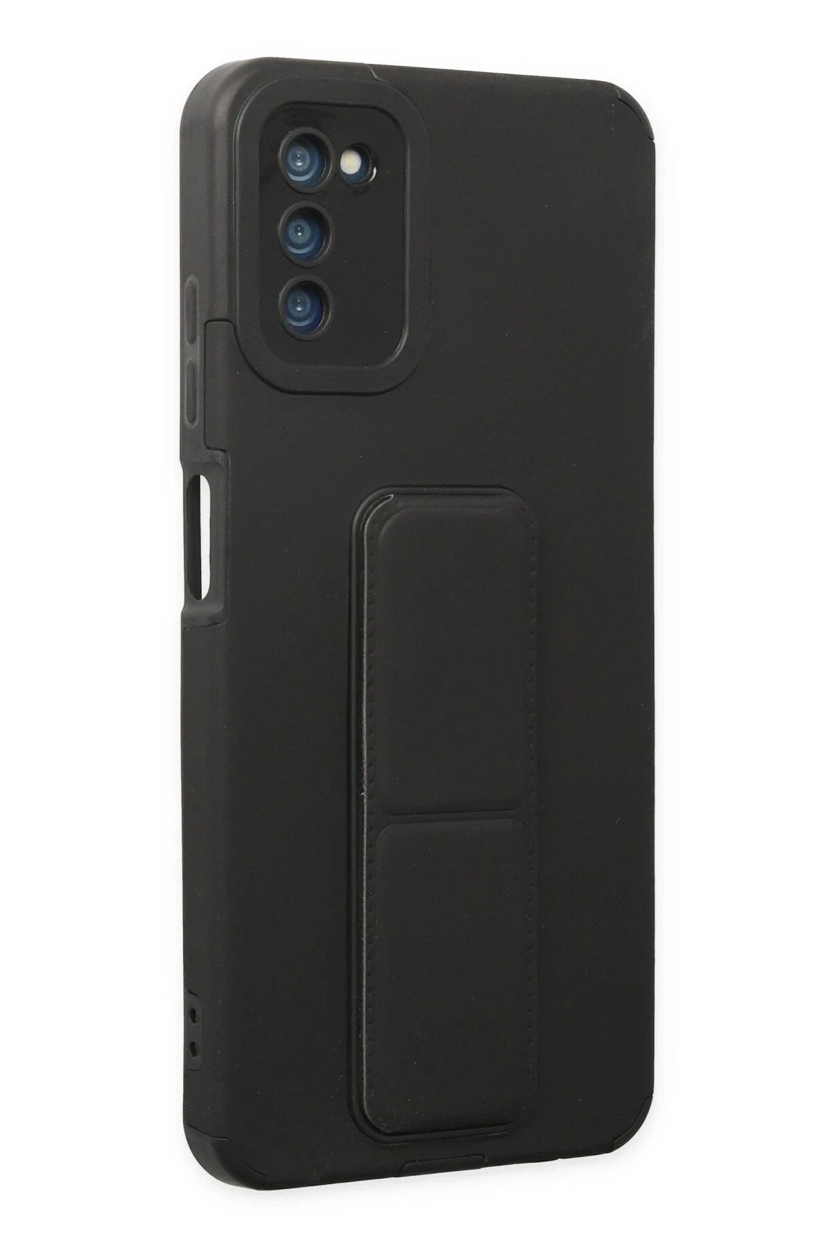 Mey İthalat® Samsung Galaxy A03S Kılıf Mega Standlı Silikon - Siyah