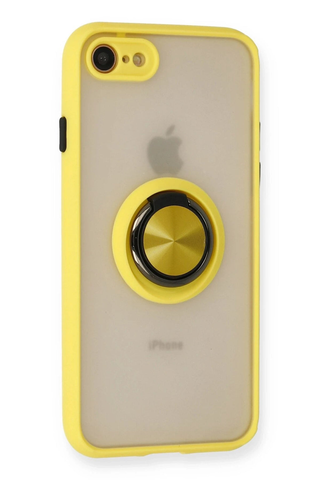 Mey İthalat® iPhone 7 Kılıf Montreal Yüzüklü Silikon Kapak - Sarı