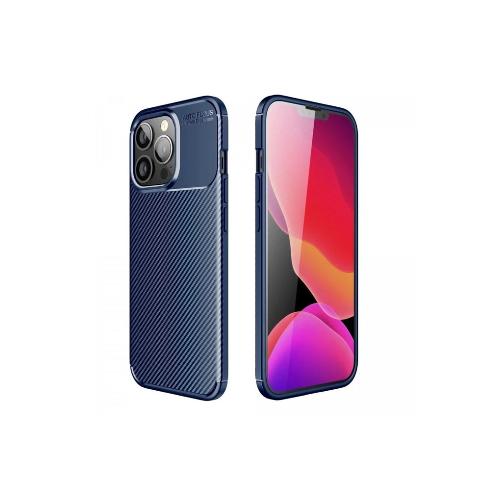 Mey İthalat® iPhone 13 Pro Kılıf Auto Focus Karbon Kapak - Lacivert