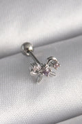 Mey İthalat® 316L Çelik Gümüş Renk Zirkon Taşlı Kurdele Tragus Piercing