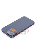 Mey İthalat® iPhone 12 Pro Max Renkli Kamera Lens Koruma Cam - Pembe-Mavi