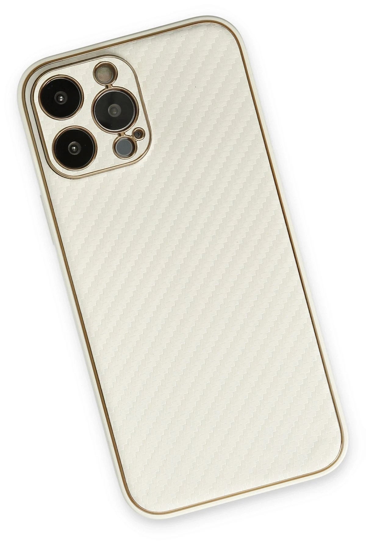 Mey İthalat® iPhone 13 Pro Kılıf Coco Karbon Silikon - Beyaz