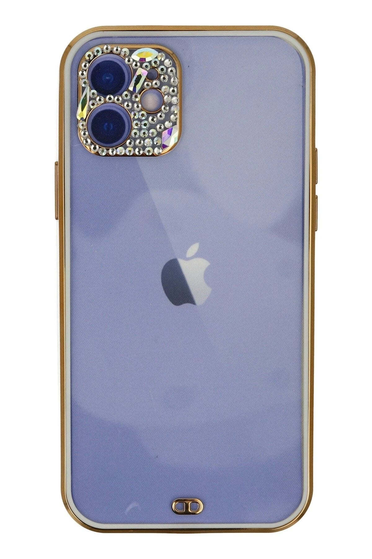 Mey İthalat® iPhone 12 Kılıf Liva Taşlı Silikon - Beyaz