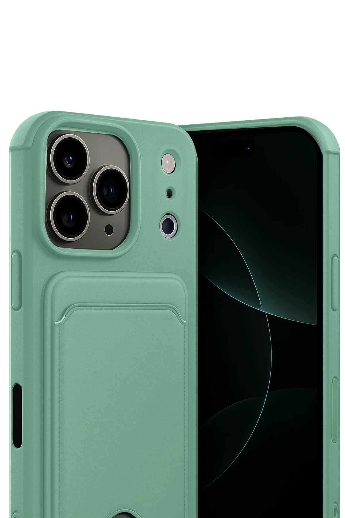 Mey İthalat® iPhone 17 Pro Kelvin Kartvizitli Silikon - Açık Yeşil