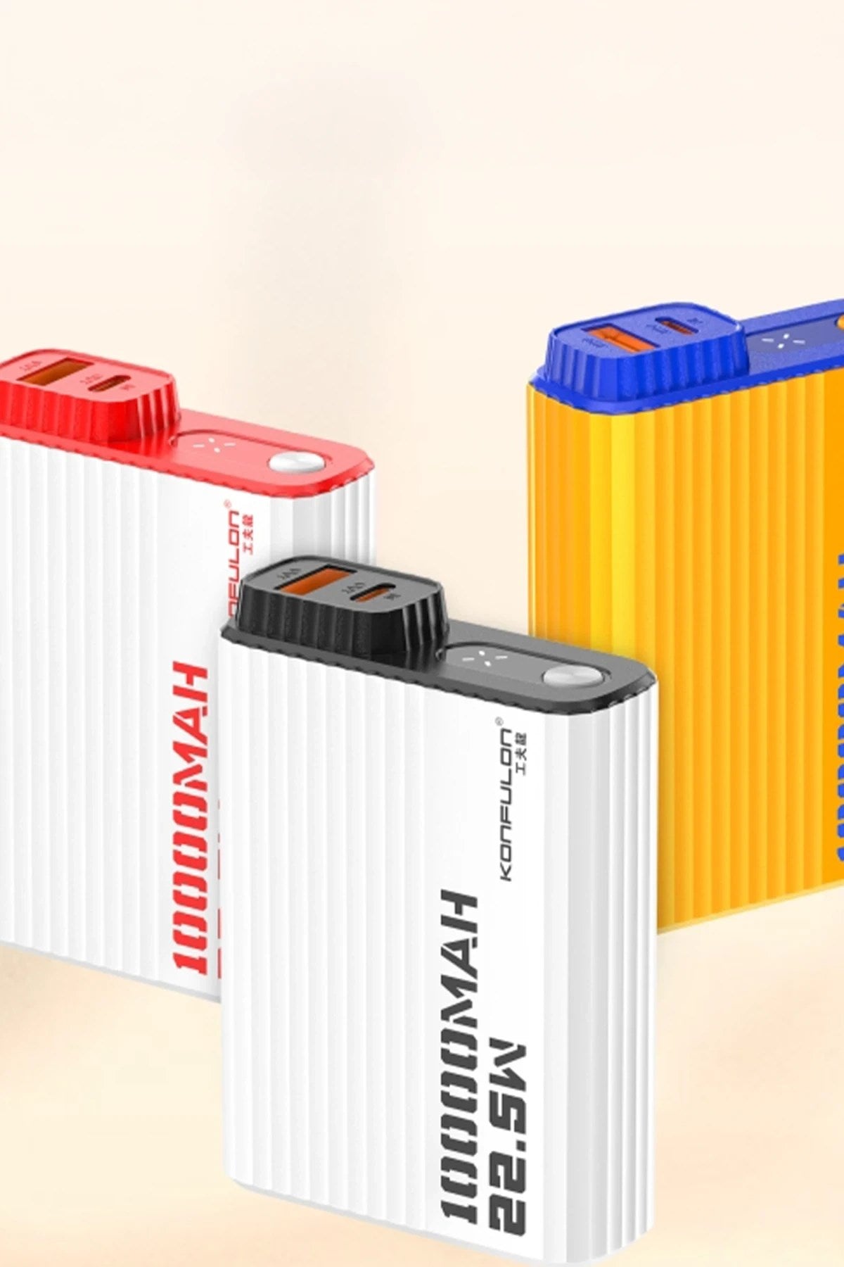 Mey İthalat® A40Q 10.000 mAh PD 20W Mini Powerbank - Siyah-Beyaz