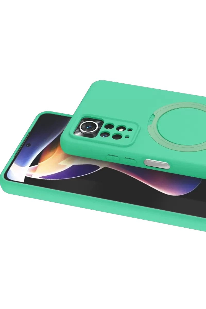 Mey İthalat® Redmi Note 12 Pro 4G Regal Magsafe Standlı Kapak - Yeşil