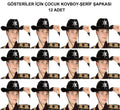 Mey İthalat® Kovboy Şerif Şapkası Siyah 12 Adet - Kostüm, Parti ve Gösteri Şapkası