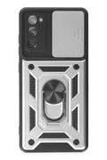 Mey İthalat® Samsung Galaxy S20 FE Kılıf Pars Lens Yüzüklü Silikon - Gümüş