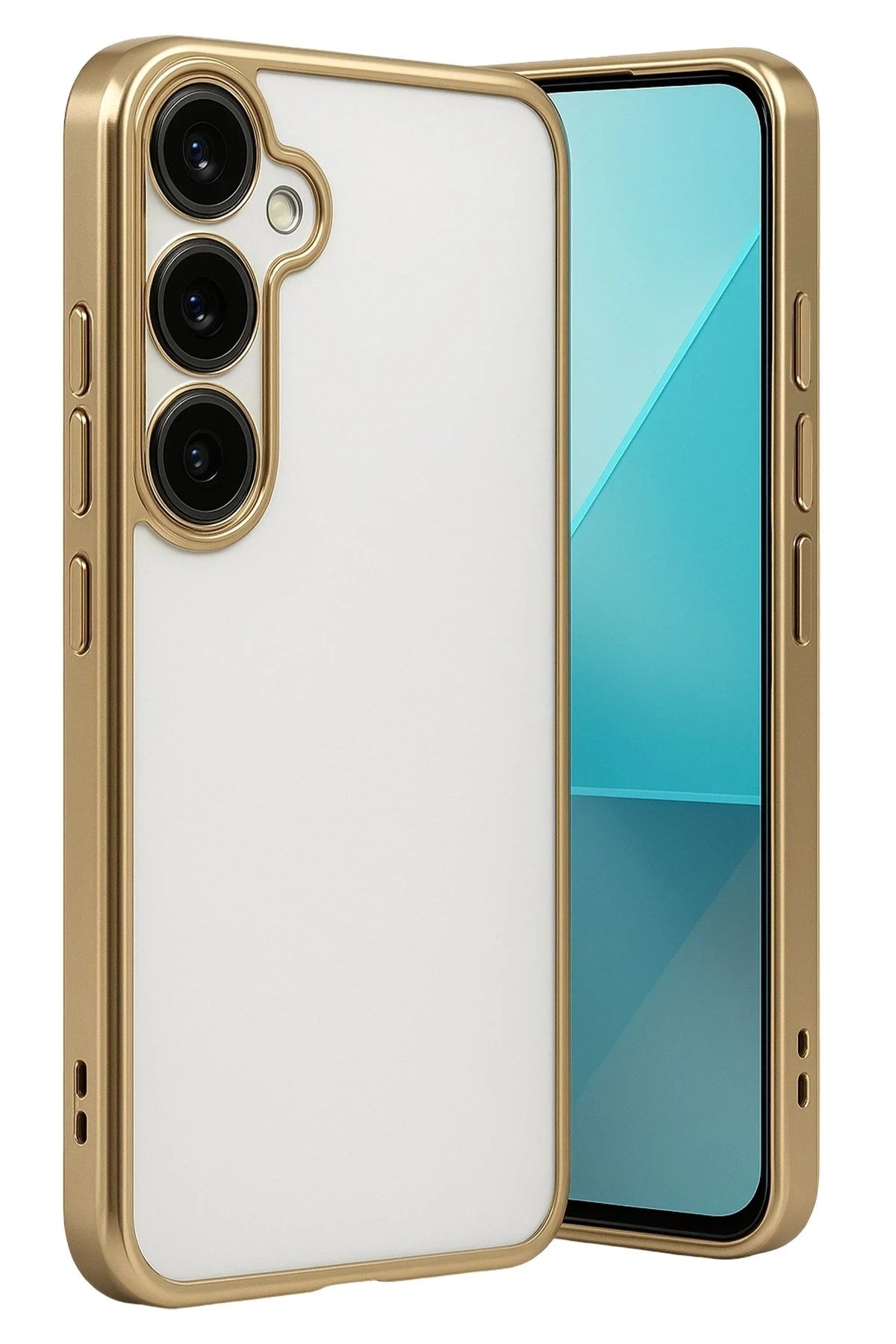 Mey İthalat® Samsung Galaxy A24 4G Prime Kılıf Lensli Silikon - Gold