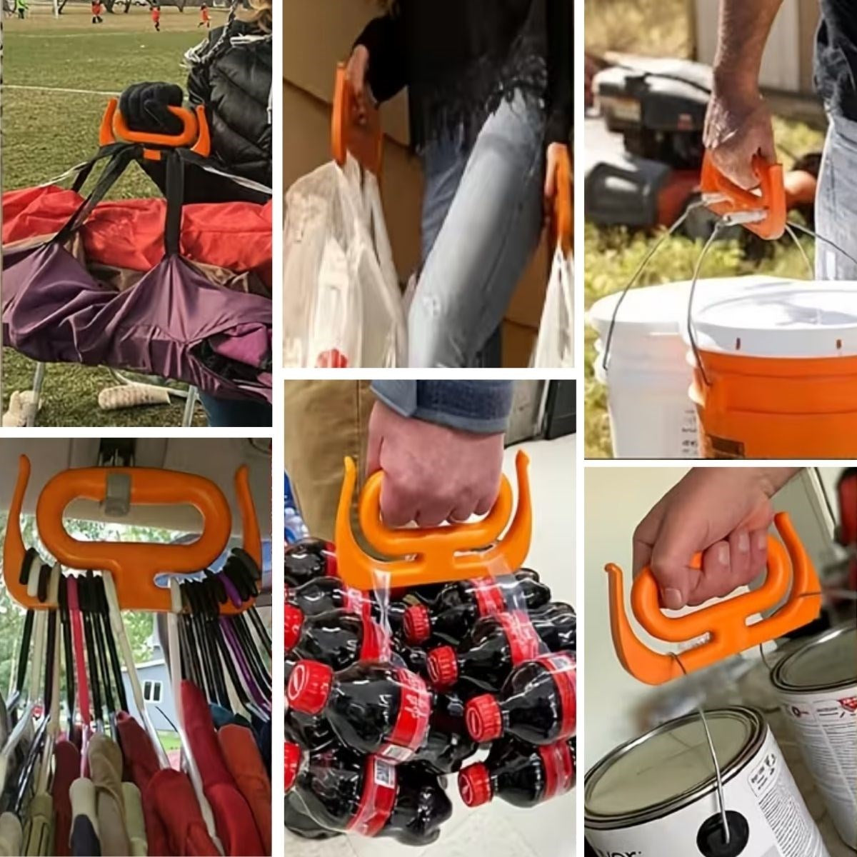 " Ergonomik Poşet Taşıma Aparatı – Ağır Yük Taşıyıcı Tutacak, Elden Kesme Yapmayan Kolay Taşıma Kancası, Market ve Alışveriş Çantası Taşıyıcısı