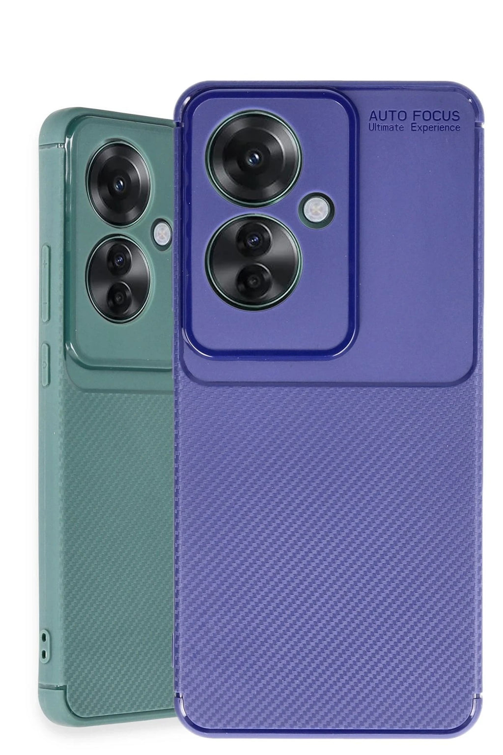 Mey İthalat® Reno 11F Kılıf Auto Focus Karbon Kapak - Koyu Yeşil